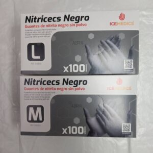 [2 uds] Guantes de Nitrilo 
Negros Sin Polvo 100unid