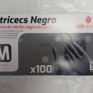 Guantes de Nitrilo Negros 
Sin Polvo100unidad T. M