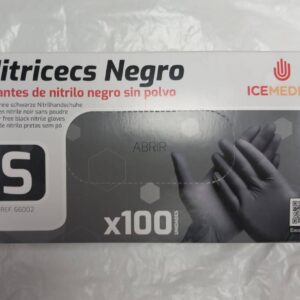 Guantes Nitrilo Negros 
sin polvo talla S 100uni